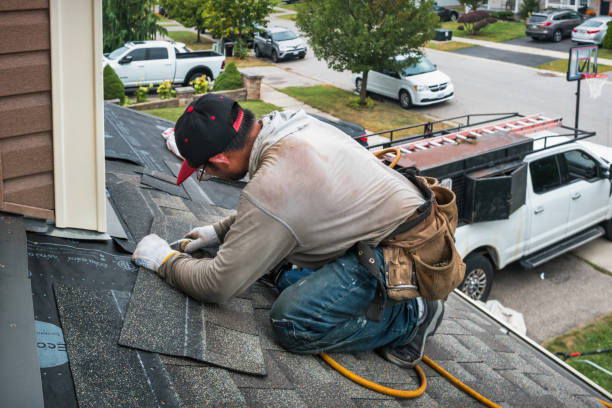 Professional Gutter Repair And Installation technician working in Wellington, OH